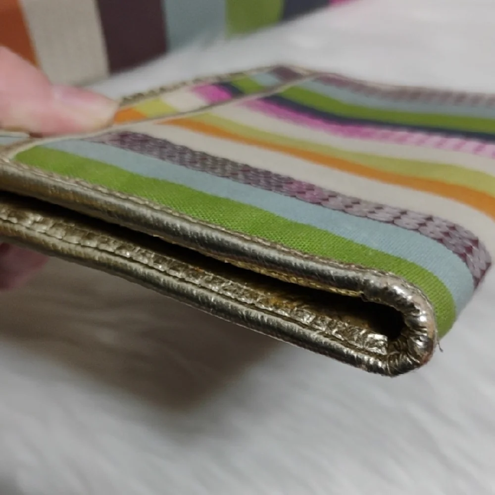 SALE! Coach Poppy Legacy Sequined Striped Shoulder Bag & Matching Wristlet - Picture 8 of 16